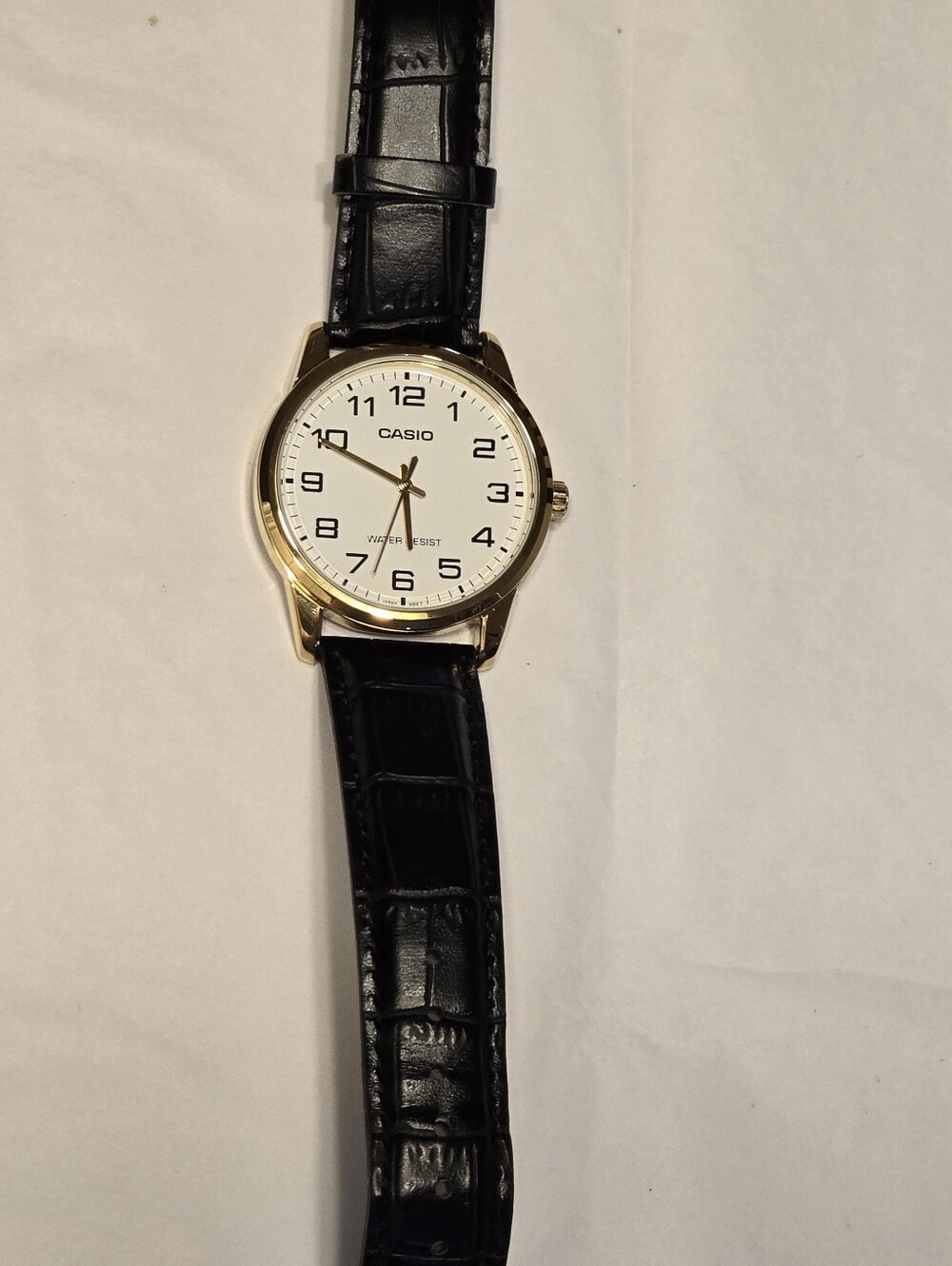 Casio Men's Black Leather Quartz Watch - Picture 5 of 11